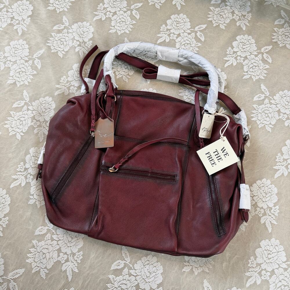 Free People We The Free Emerson Tote Bag Red Rock Wine NWT